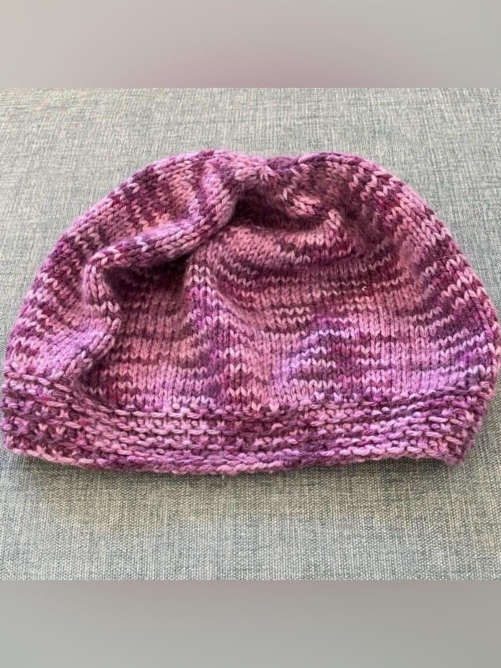 Handmade Purple Knit Beanie Hat